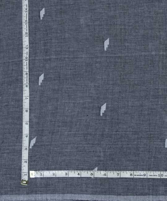 0.96m Light grey handloom muslin jamdani fabric