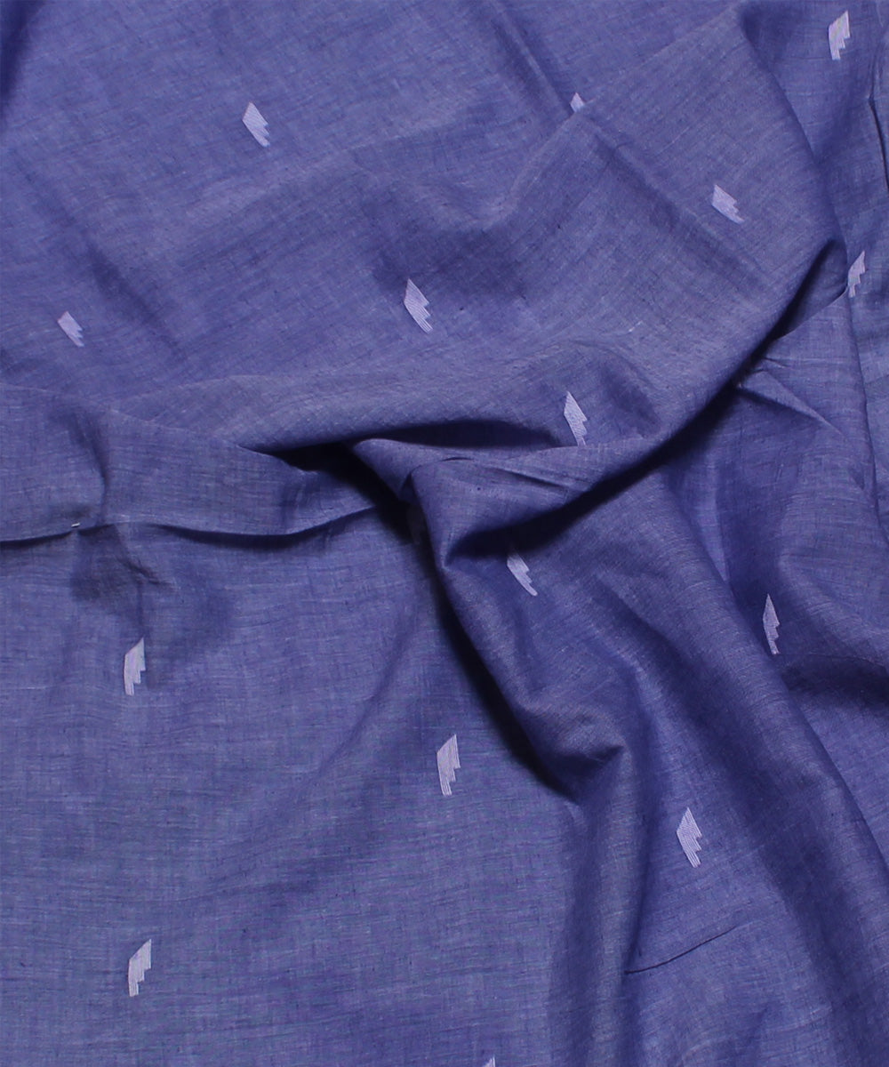 0.6m Lavender white handwoven cotton jamdani fabric