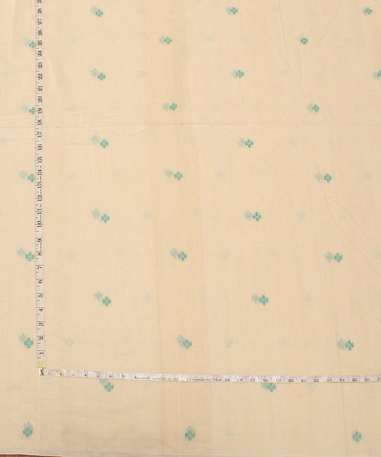 0.7m Cream handwoven muslin jamdani fabric