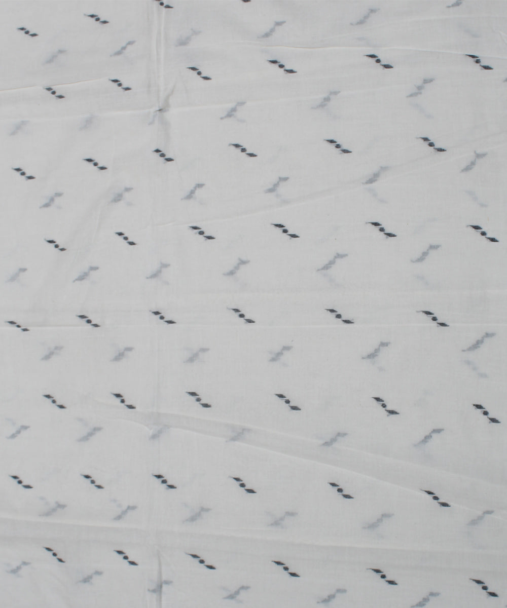 0.35m White black handwoven cotton jamdani fabric