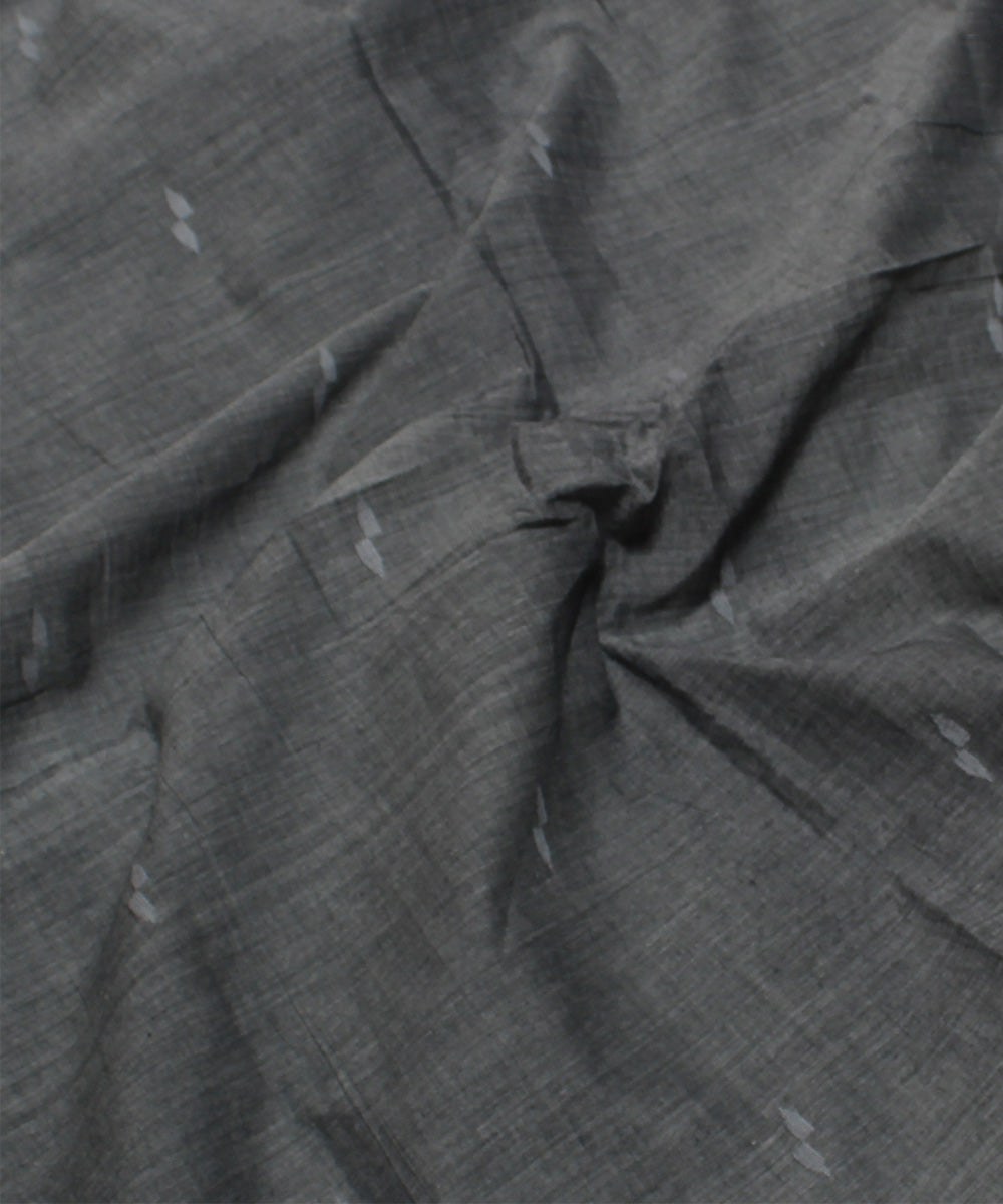 1.1m Grey white handwoven cotton jamdani fabric