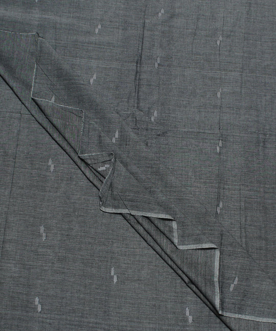 1.1m Grey white handwoven cotton jamdani fabric
