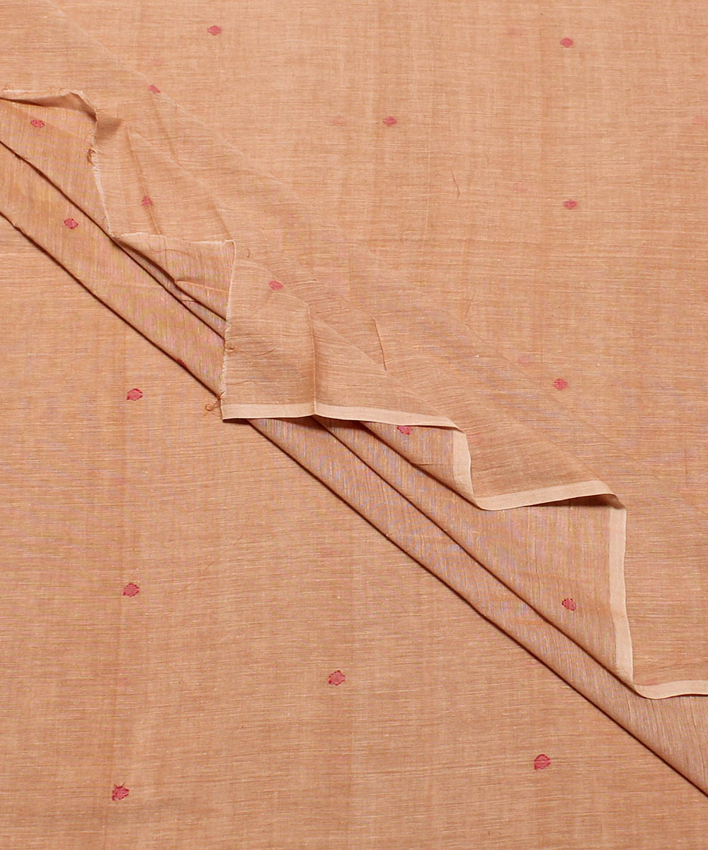 0.84m Peach handloom muslin jamdani fabric