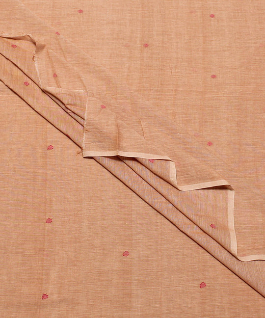 0.84m Peach handloom muslin jamdani fabric