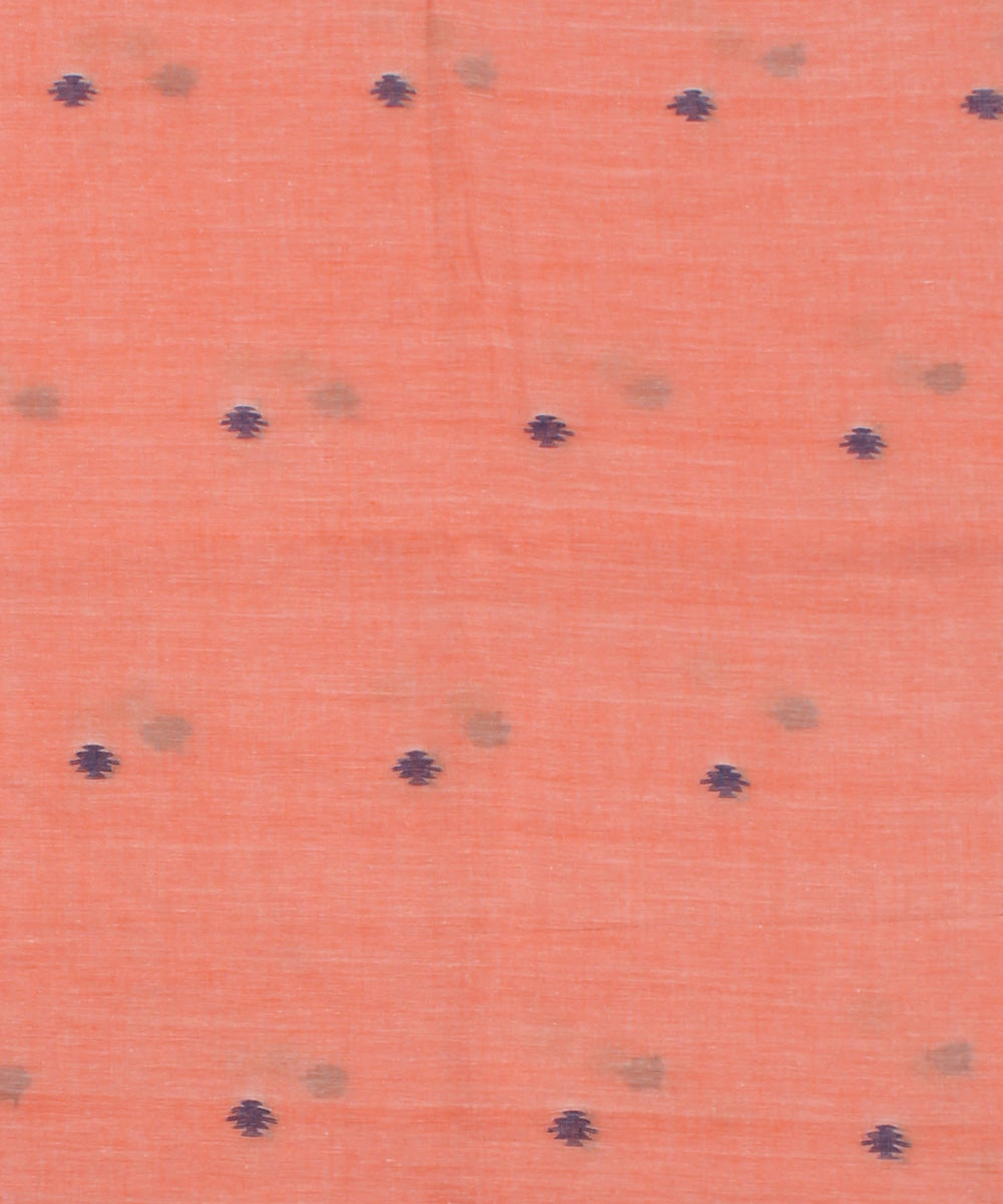 0.5m Peach handloom cotton jamdani fabric
