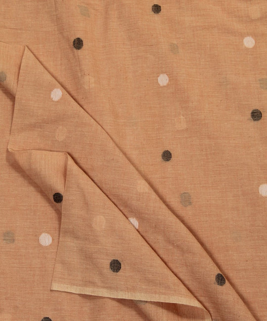 0.6m Light brown jamdani handloom cotton fabric