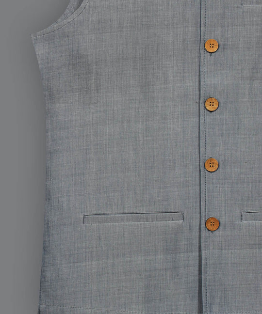 Grey cotton nehru jacket