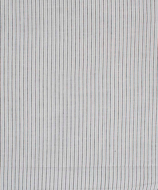 White black grey stripes handwoven bengal cotton fabric