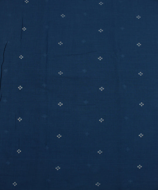 Blue white handwoven jamdani fabric