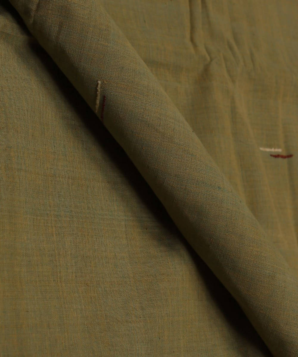 0.65m Light green handloom cotton fabric