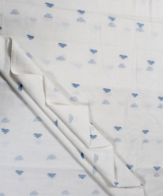 0.5m muslin jamdani handloom fabric white