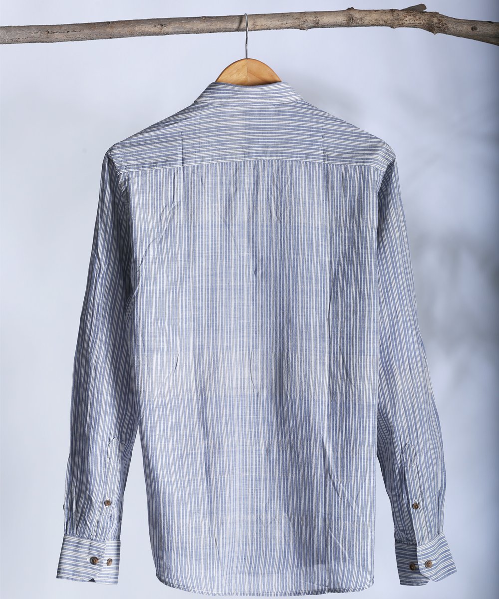 Blue striped collared shirt