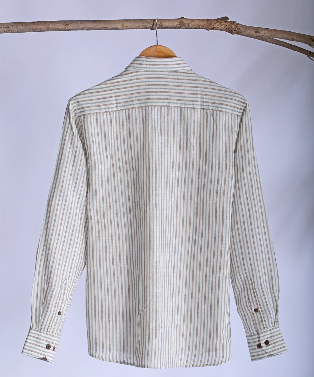 White striped collared shirt