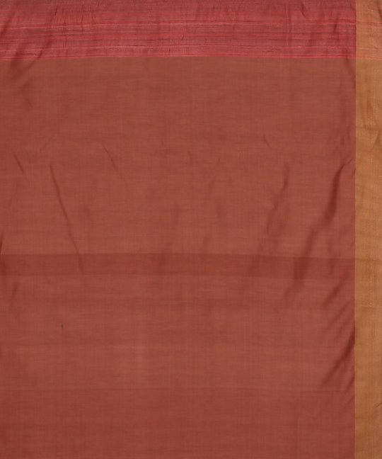 Light red handwoven tussar silk saree