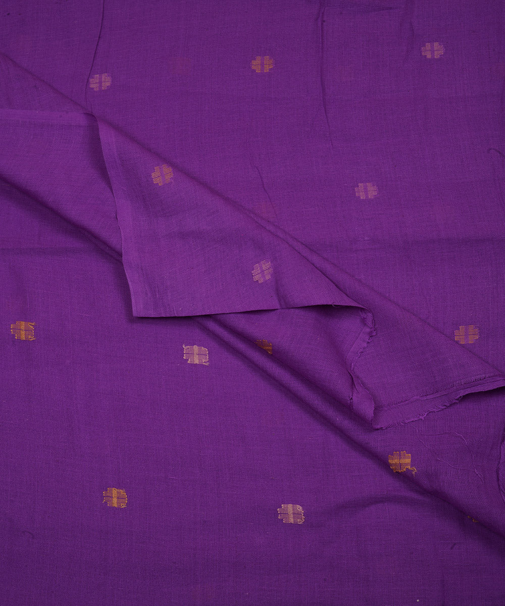 Purple handloom bengal cotton jamdani fabric
