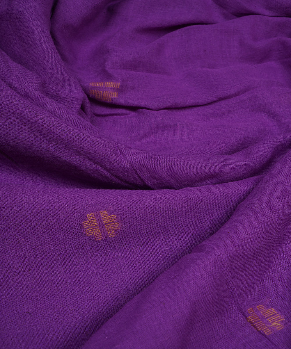 Purple handloom bengal cotton jamdani fabric