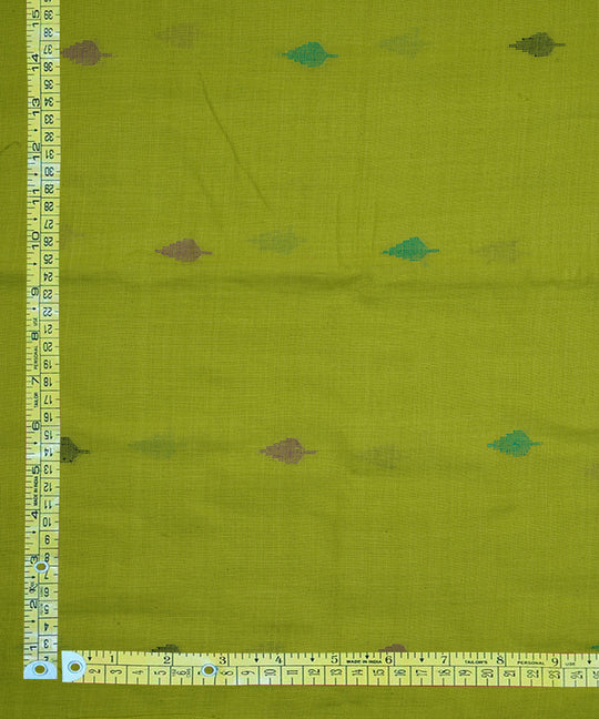 Green handloom bengal cotton jamdani fabric