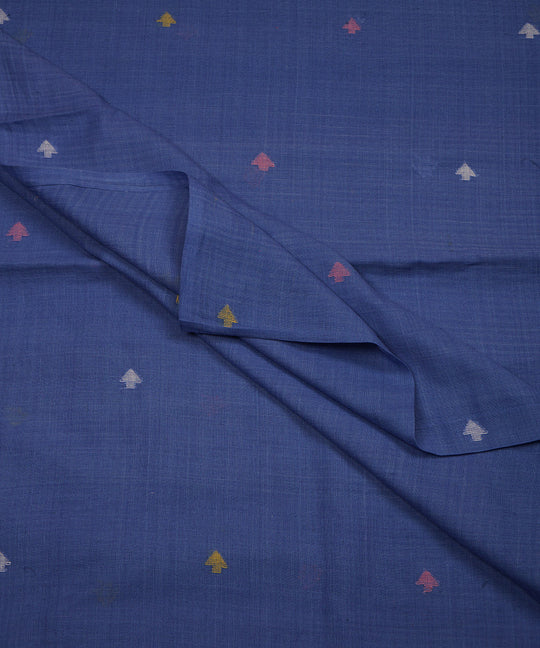 Dark blue handloom bengal cotton jamdani fabric