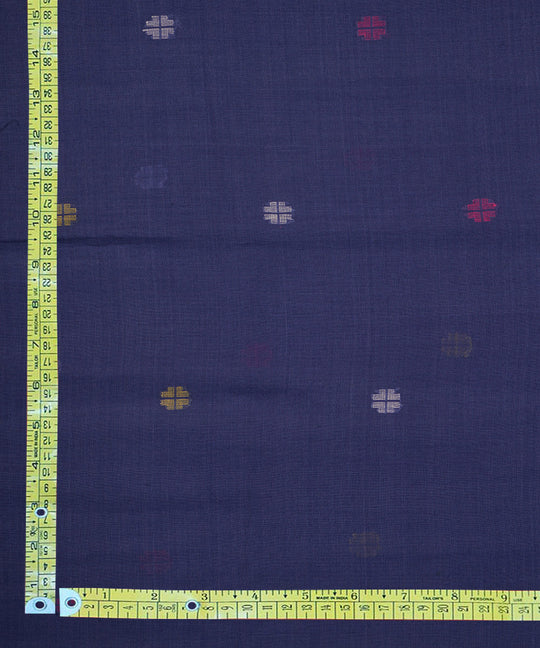 Dark blue hand loom bengal cotton jamdani fabric