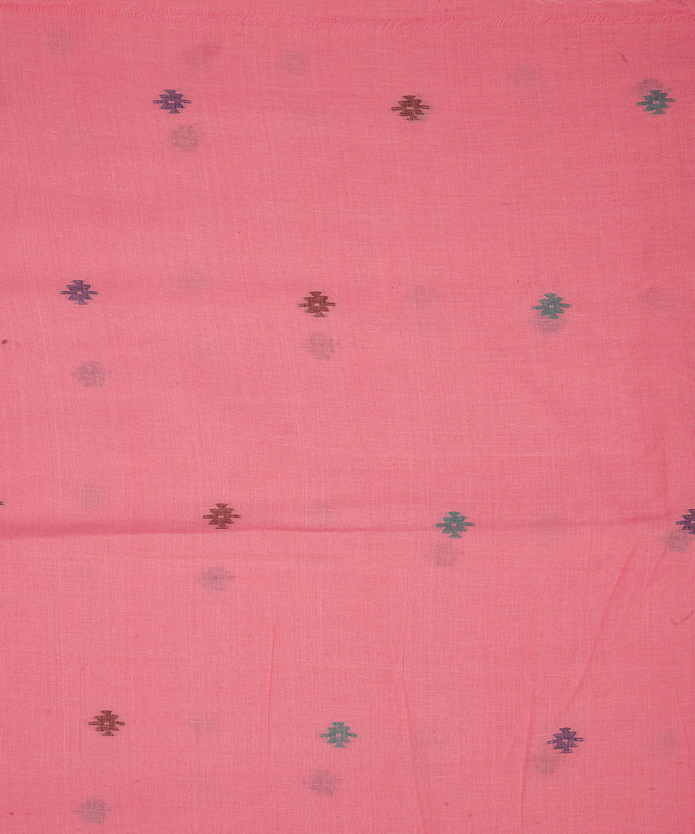 Light pink handloom bengal cotton jamdani fabric