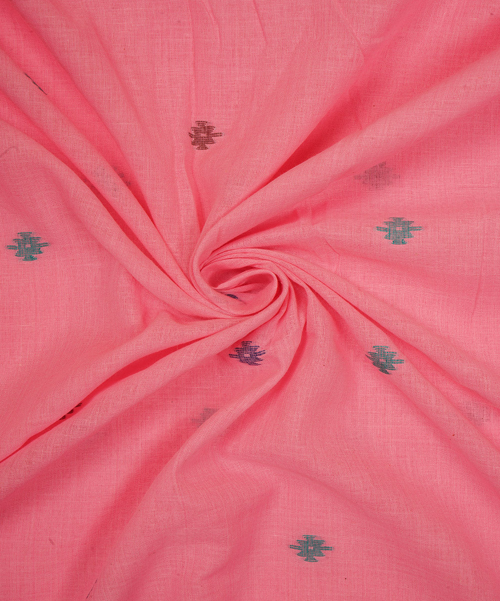 Light pink handloom bengal cotton jamdani fabric