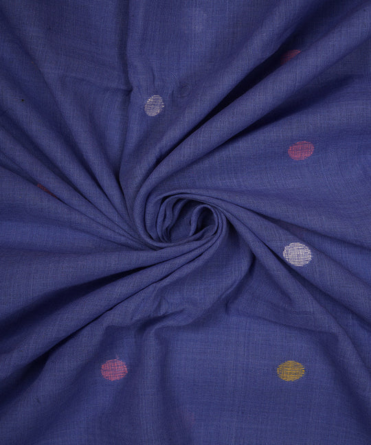 Blue handloom bengal cotton jamdani fabric