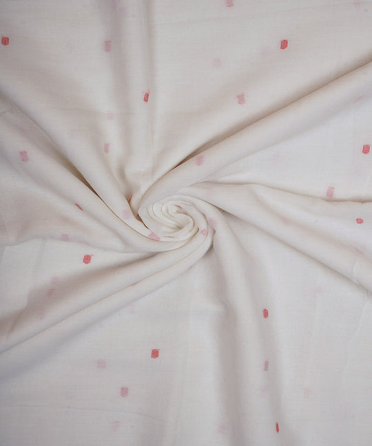 White handwoven bengal cotton border design jamdani fabric