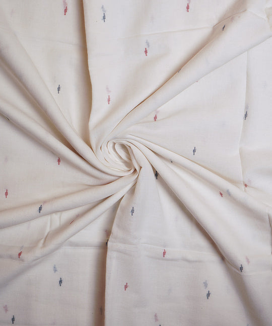 White handloom bengal cotton border design jamdani fabric