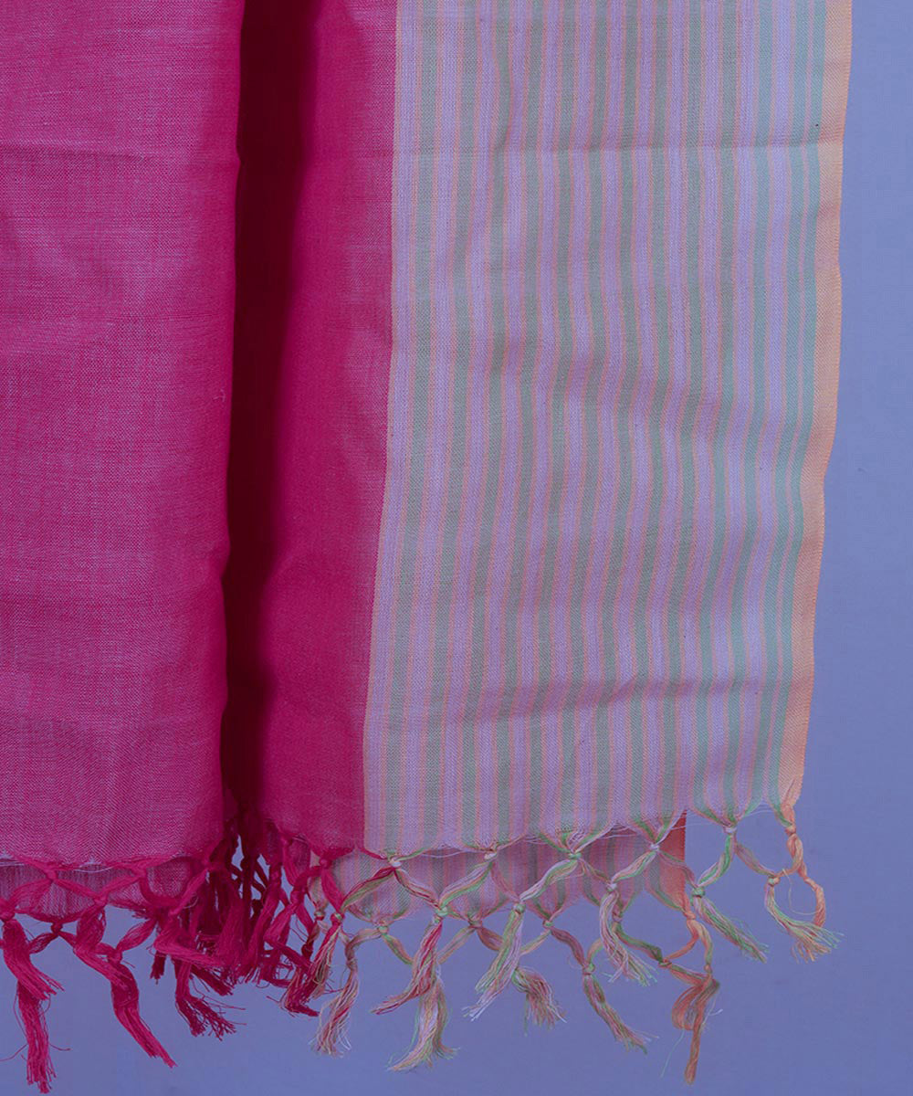 Pink handwoven cotton stole