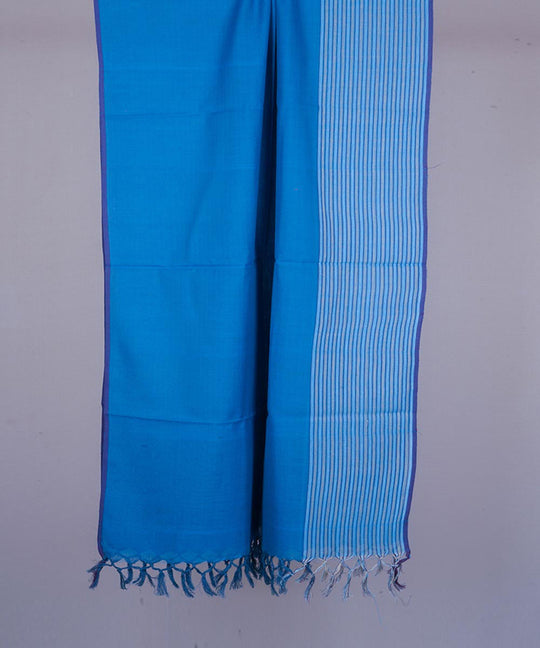 Blue handwoven cotton stole