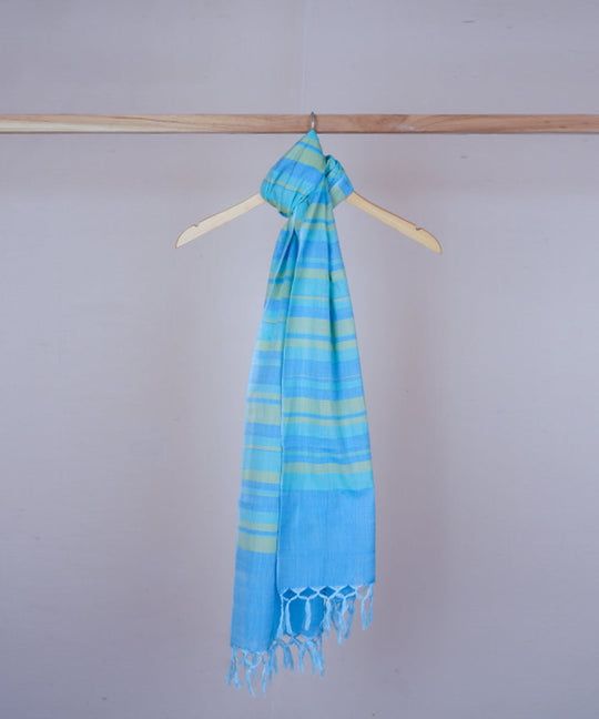 Blue handloom cotton stole