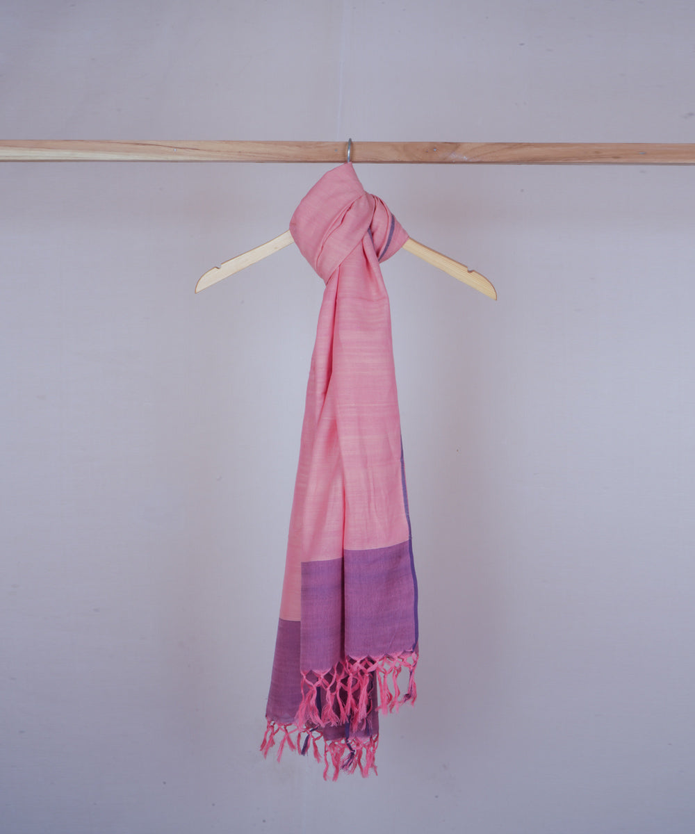 Light pink handwoven cotton stole