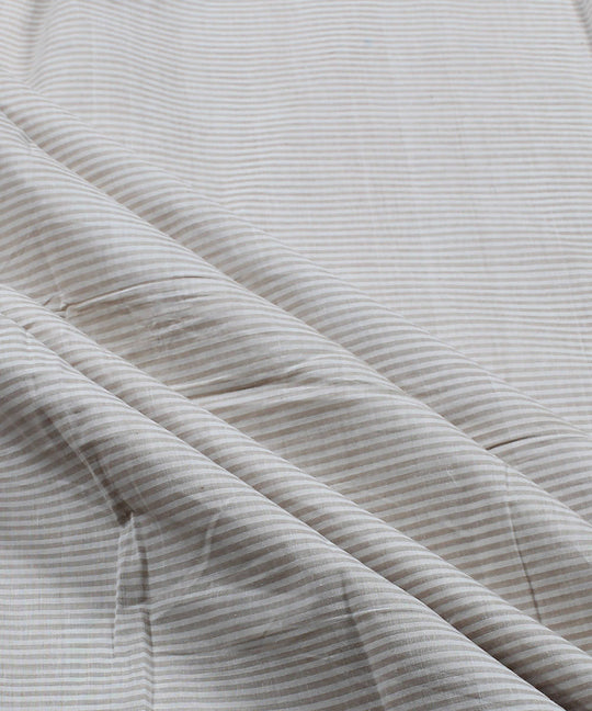 0.45m Beige stripe handwoven mangalagiri fabric