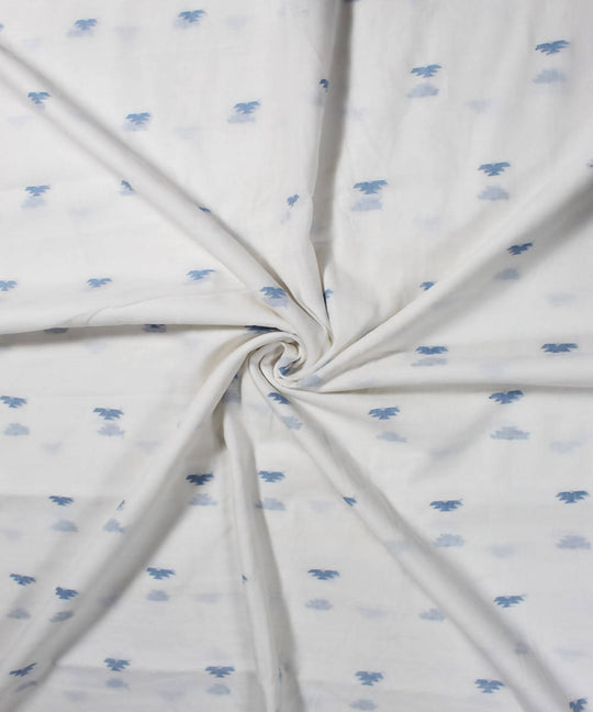 0.5m muslin jamdani handloom fabric white