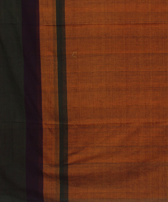 Orange handwoven cotton mangalagiri saree