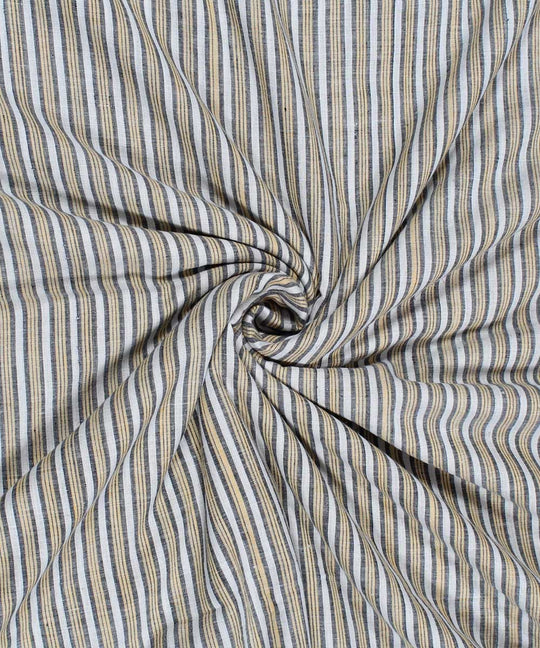 Multicolour stripe handspun handwoven cotton fabric