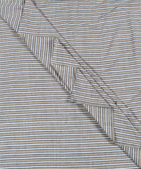 Multicolour stripe handspun handwoven cotton fabric