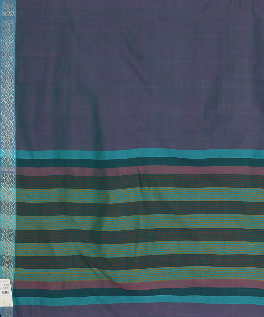 Purple jamdani cotton handwoven saree