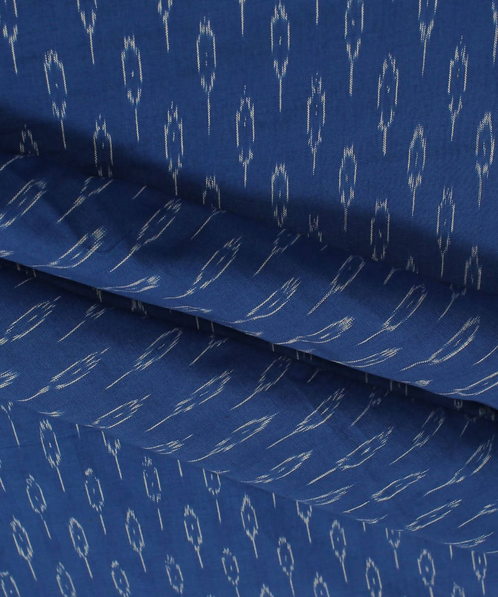 0.4m Blue cotton pochampally handloom fabric