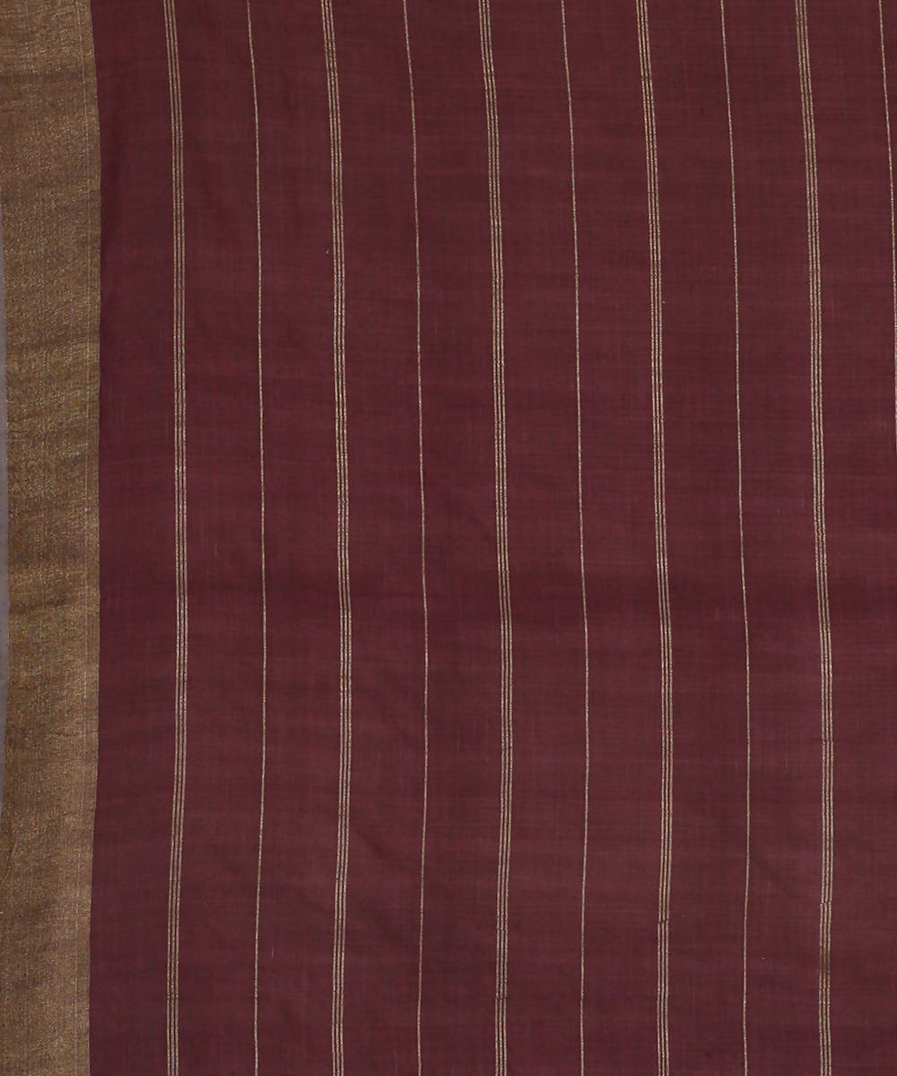 Mauve handwoven tussar silk saree