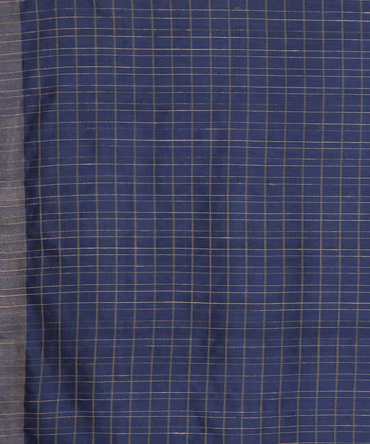 Blue grey handwoven tussar silk saree