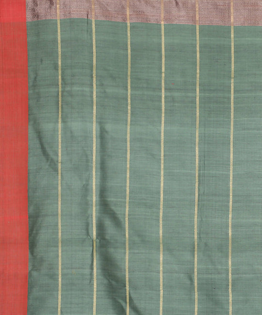 Copper brown handwoven tussar silk saree