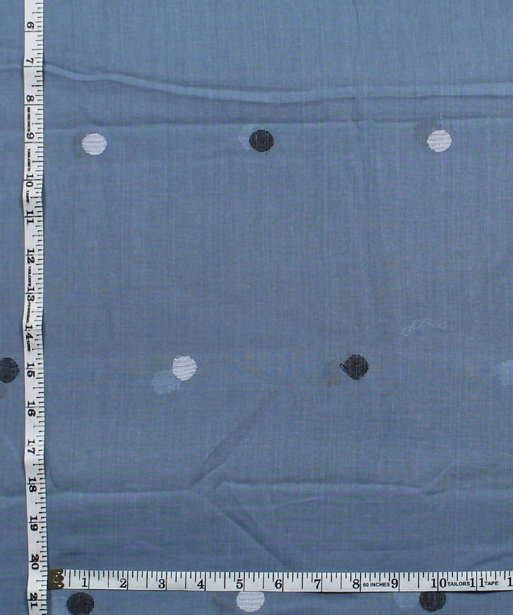 0.62m Blue grey jamdani handloom cotton fabric
