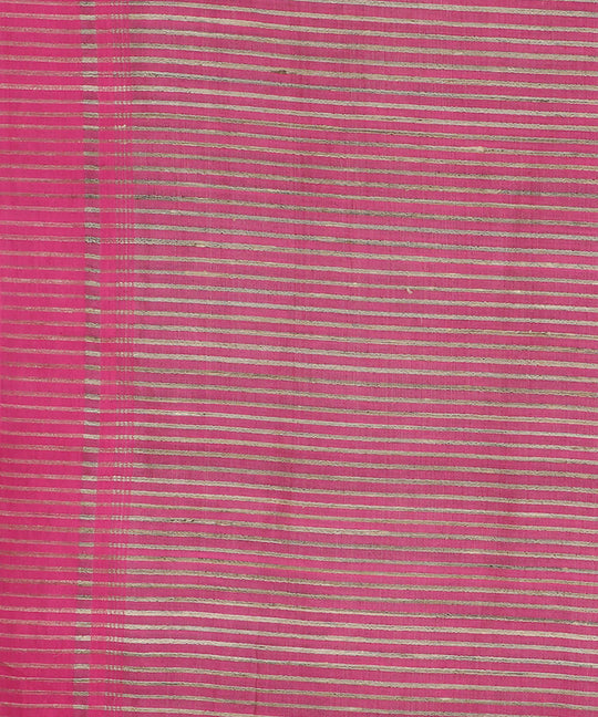 Beige and pink handwoven tussar silk saree