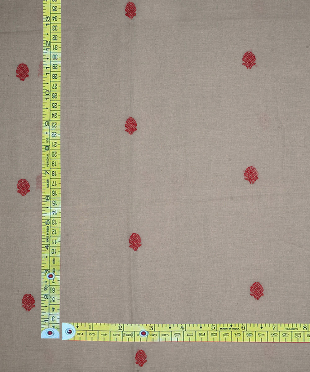 Off white handwoven cotton jamdani fabric