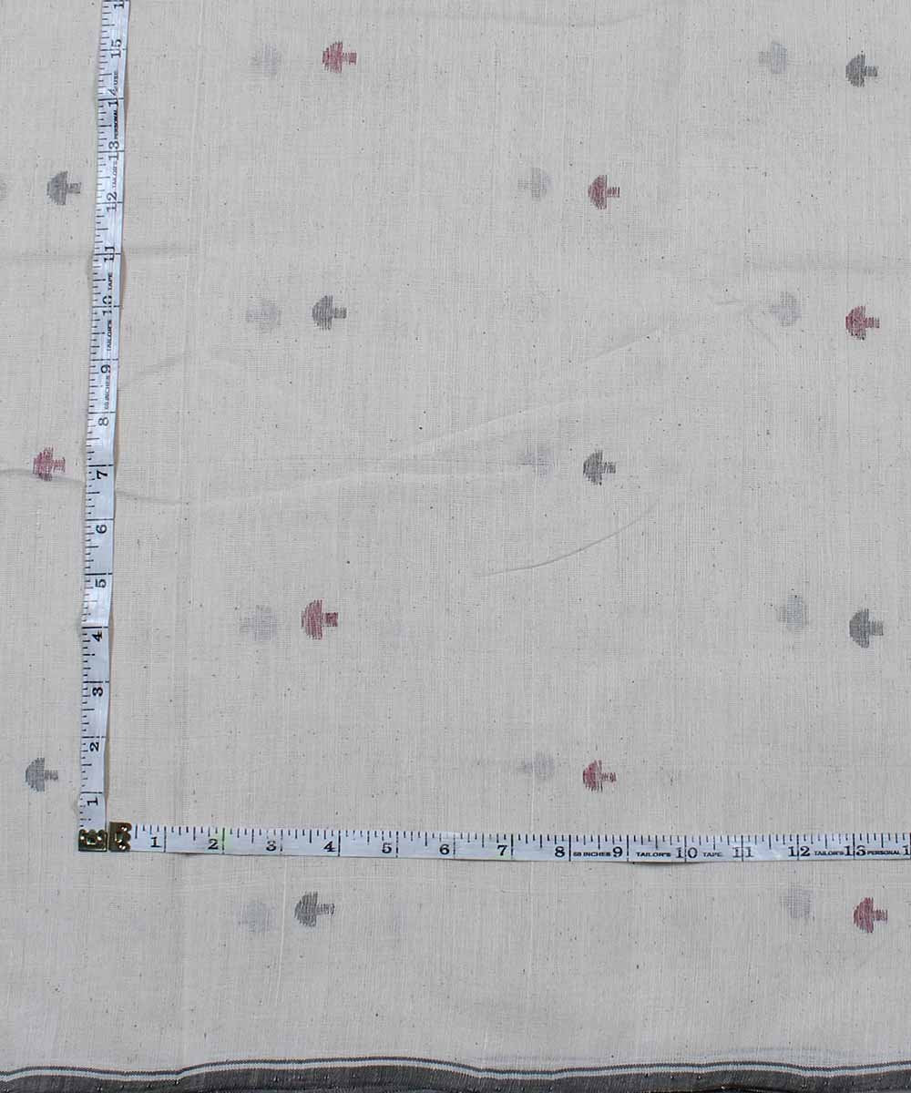 off white abstract motif handloom fabric